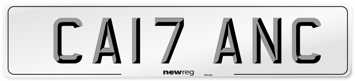 CA17 ANC Number Plate from New Reg